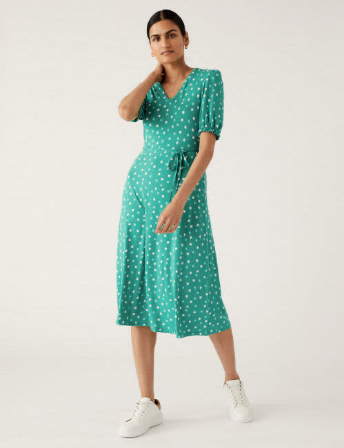 marks and spencer green polka dot dress kate middleton dupe