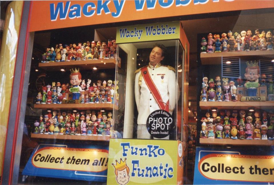 Mike Becker in the Wacky Wobbler photo spot. (Photo: Courtesy of Funko)