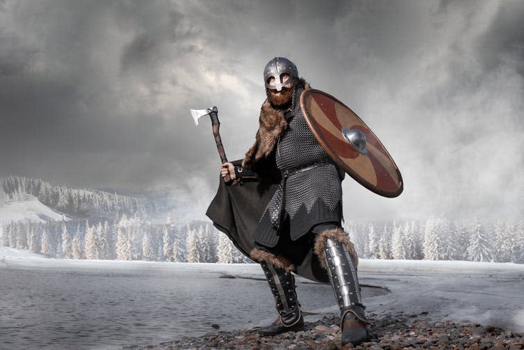 <span class="caption">Vikings had different beliefs to most modern liberal academics.</span> <span class="attribution"><a class="link " href="https://www.shutterstock.com/image-photo/medieval-scandinavian-warrior-viking-full-outfit-641585887" rel="nofollow noopener" target="_blank" data-ylk="slk:Shutterstock;elm:context_link;itc:0;sec:content-canvas">Shutterstock</a></span>