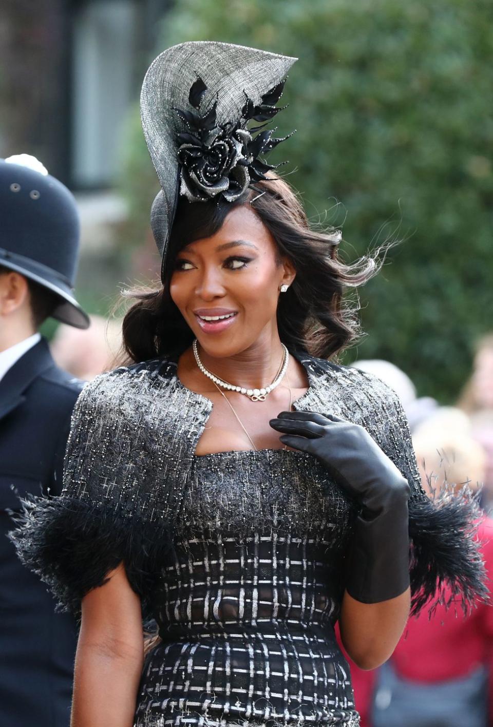 <p>Royalty in her own right, supermodel Naomi Campbell wore a bold Ralph & Russo ensemble.</p>