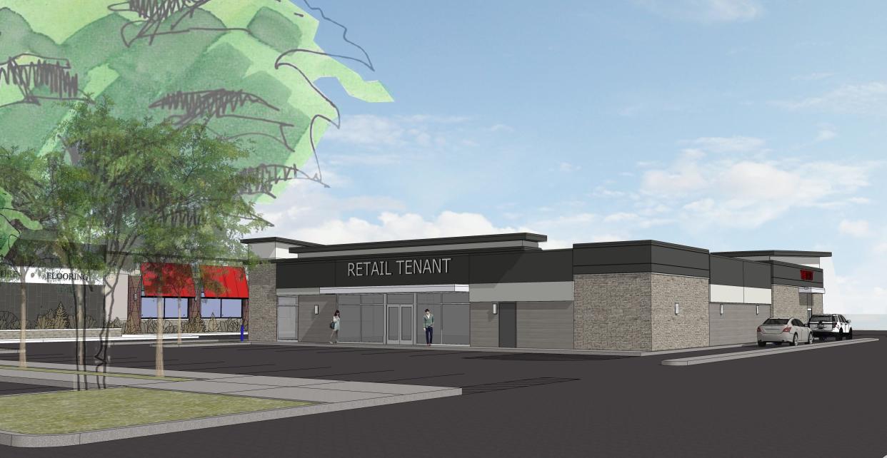 Four retail spaces are planned in a new retail development around Montgomery's Furniture with Lewis Drug announced as the first tenant.