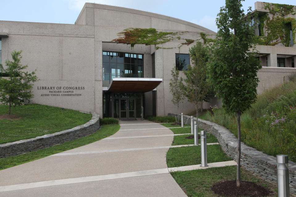 This undated publicity photo released by the Library of Congress shows the exterior of the Library of Congress Packard Campus of the National Audio-Visual Conservation Center located in Culpeper, Virginia. (AP Photo/Library of Congress, Abby Brack Lewis)