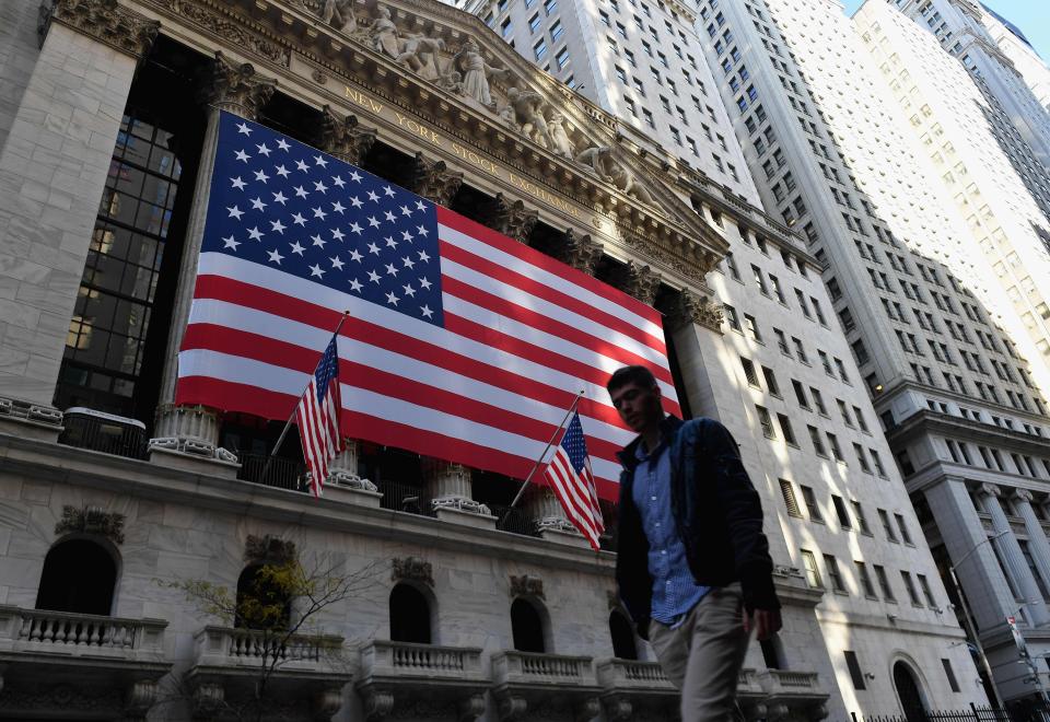 Stock markets in the US and Europe rose on Monday after further promising data on a coronavirus vaccine (AFP via Getty Images)