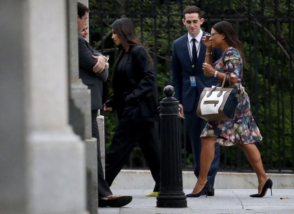 Kim Kardashian arrives at the White House on Wednesday. (Photo: Win McNamee/Getty Images)