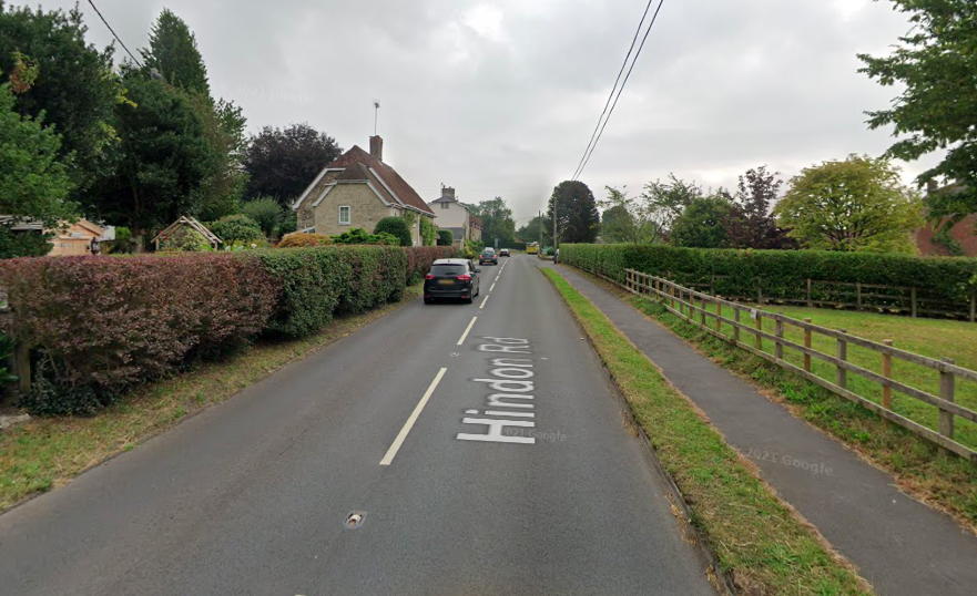 The incident took place on the B3089 Hindon Road in Dinton on 22 December last year. (Google)