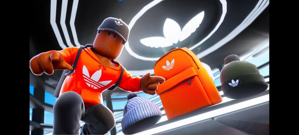 Adidas, Roblox, video game, collaboration, digital, immersive, pop-up.