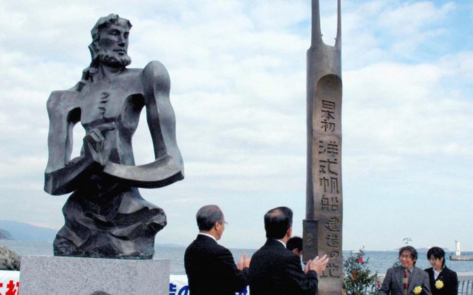 A bust of Englishman William Adams at the Anjin Memorial Park, named after his Japanese name Miura Anjin - AP