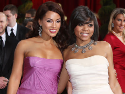 <p>Singer Alicia Keys and actress Taraji P. Henson arrive at the 81st Annual Academy Awards held at Kodak Theatre on February 22, 2009 in Los Angeles, California.</p>