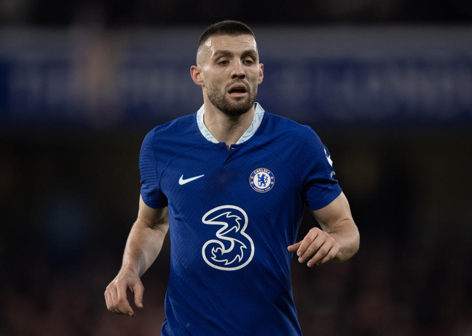 LONDON, ENGLAND - APRIL 04:    Mateo Kovacic of Chelsea during the Premier League match between Chelsea FC and Liverpool FC at Stamford Bridge on April 04, 2023 in London, England. (Photo by Visionhaus/Getty Images)