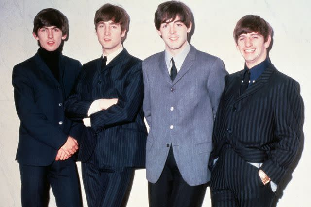 <p>Bettmann/Getty</p> George Harrison, John Lennon, Paul McCartney and Ringo Starr of The Beatles in 1965