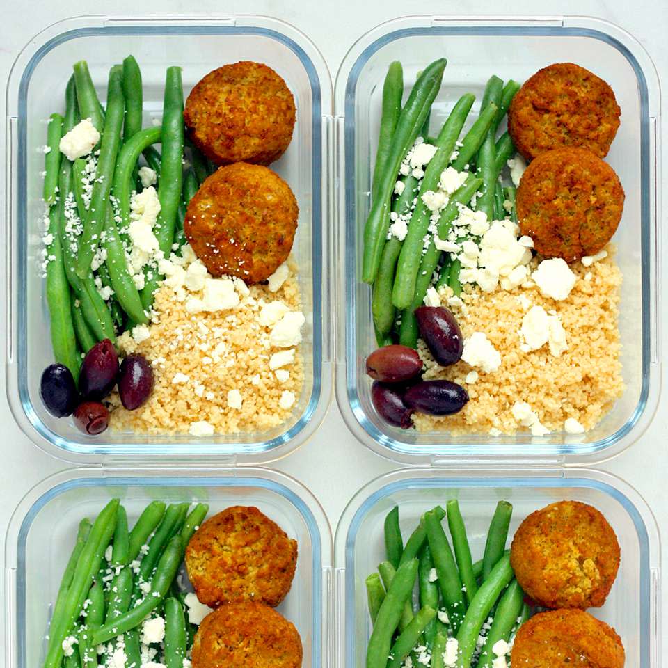 <p>These quick Mediterranean-inspired couscous bowls come together in 20 minutes thanks to healthy convenience items like frozen falafel and steam-in-bag fresh green beans. Whisk together the simple tahini sauce while the other ingredients cook. <a href="https://www.eatingwell.com/recipe/269842/meal-prep-falafel-bowls-with-tahini-sauce/" rel="nofollow noopener" target="_blank" data-ylk="slk:View Recipe;elm:context_link;itc:0;sec:content-canvas" class="link ">View Recipe</a></p>