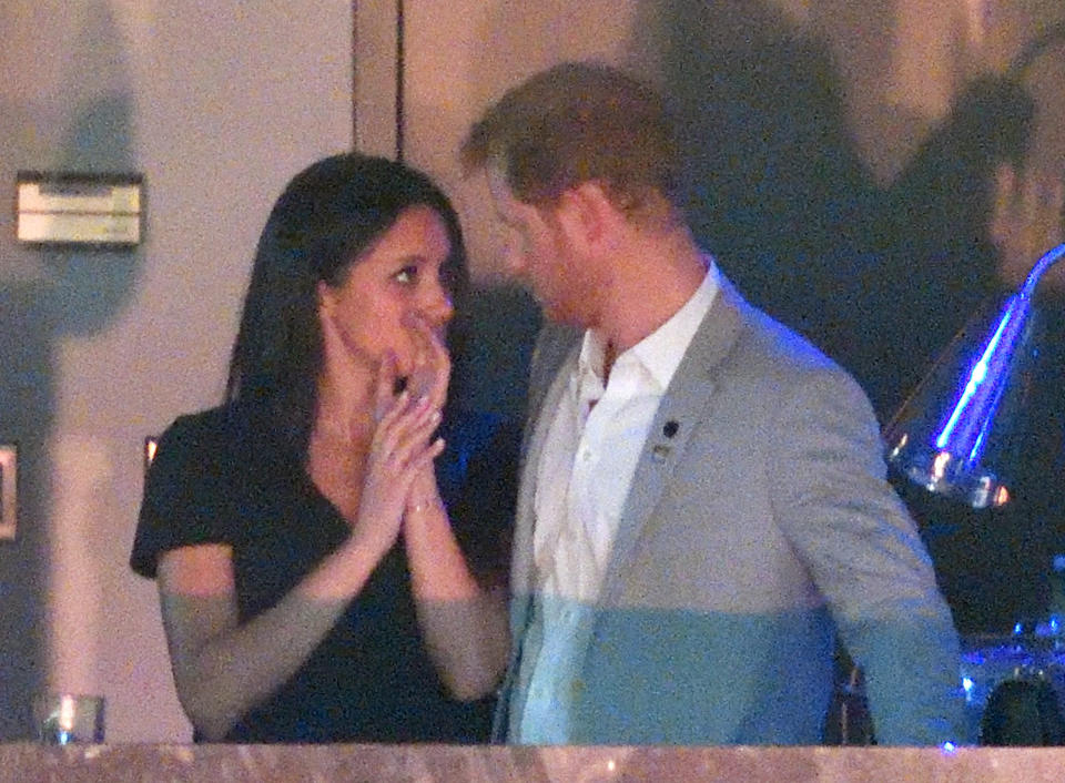 Meghan Markle and Prince Harry are seen at the Closing Ceremony on day 8 of the Invictus Games Toronto 2017 at the Air Canada Centre on Sept.&nbsp;30, 2017 in Toronto, Canada.&nbsp;