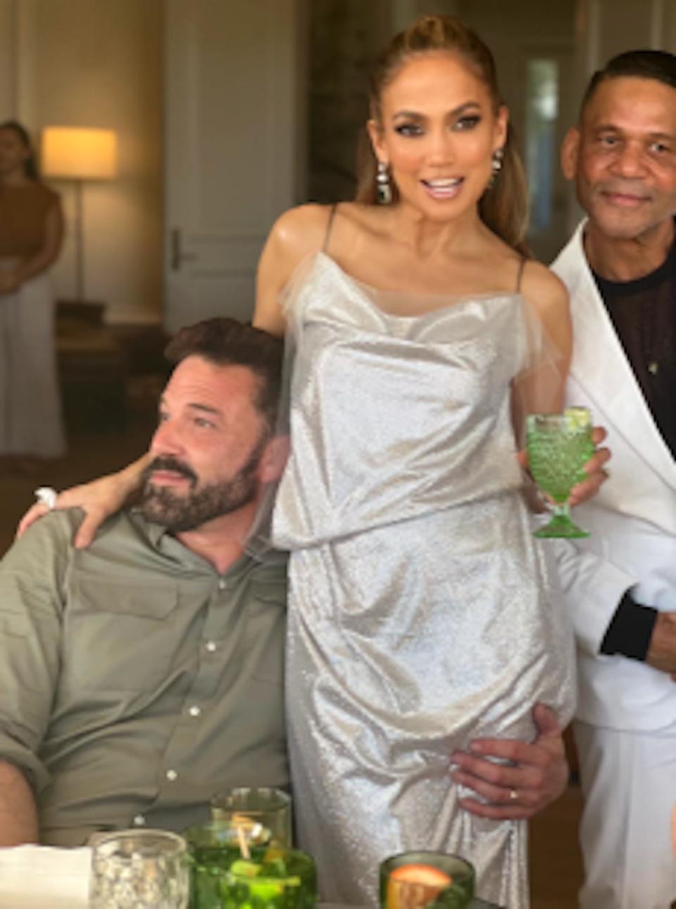 Ben Affleck and Jennifer Lopez in a photo shared in her fan newsletter in July 2023.