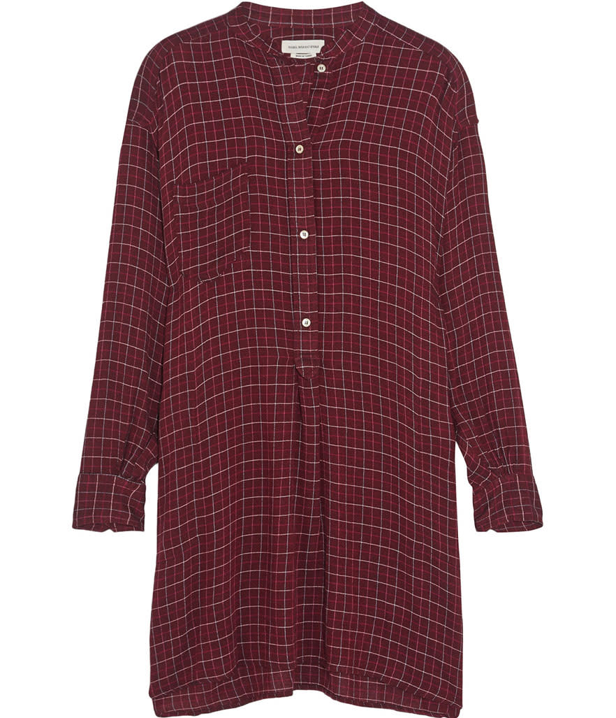 Étoile Isabel Marant Peneloppe Checked Flannel Mini Shirt Dress