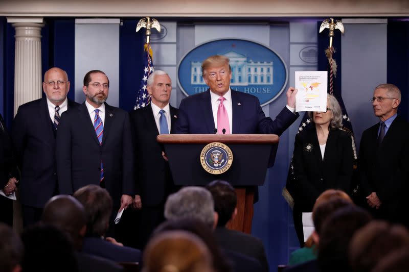 U.S. President Trump holds news conference on the coronavirus outbreak at the White House in Washington