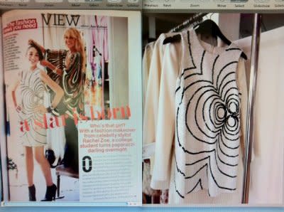 Rachel Zoe used a vintage dress for a Teen Vogue shoot in 2007 (left), and presented a very similar design as her own yesterday (right). Photo via @JaneKeltnerdeV