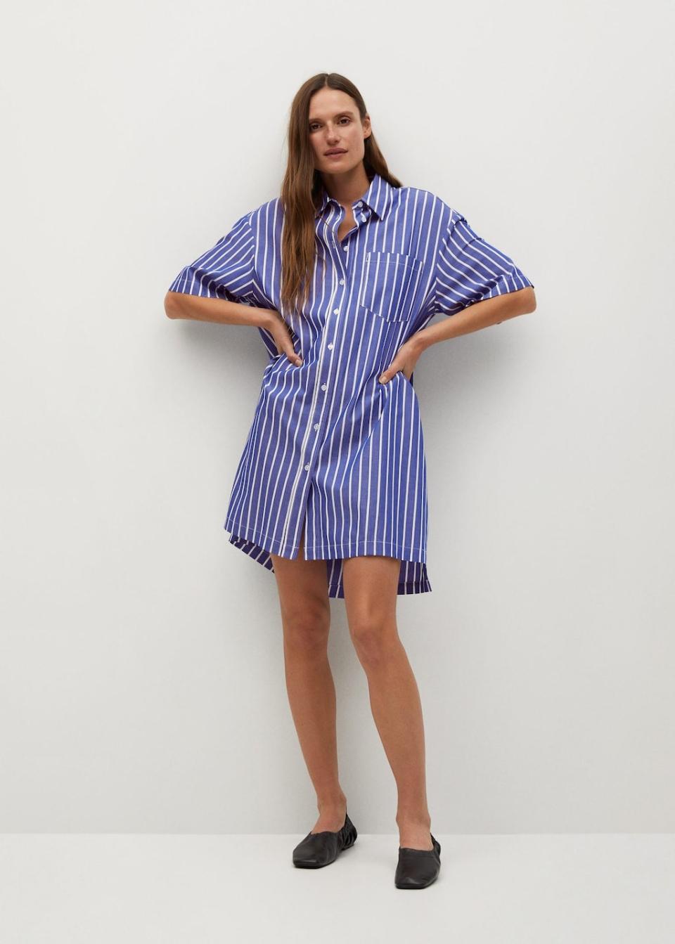 Mango Striped Shirt Dress