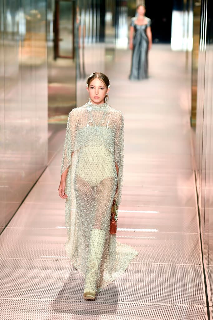 Lila Grace walked the Fendi catwalk. (Getty Images)