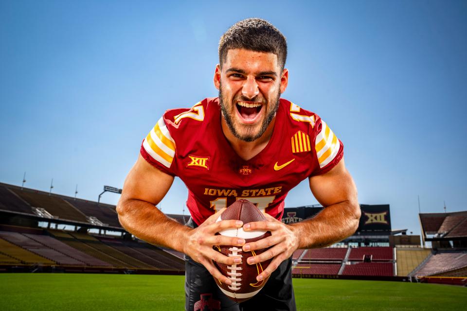 Beau Freyler stands for a photo during Iowa State Football media day at Jack Trice Stadium in Ames, Friday, Aug. 2, 2024.