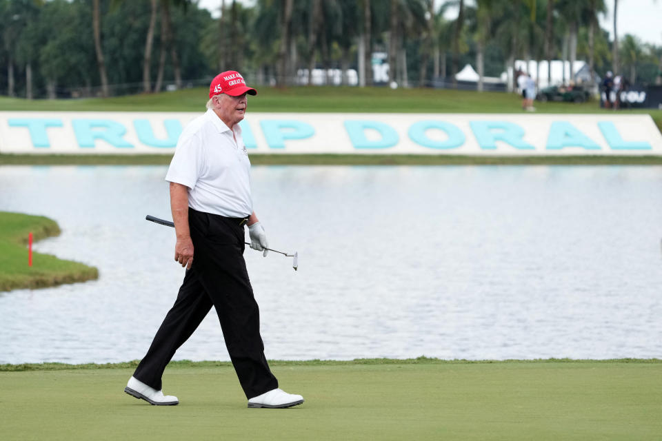 El ex presidente Donald Trump en el Trump National Doral, el 27 de octubre de 2022; en Miami, Florida.(Jasen Vinlove-USA TODAY Sports)