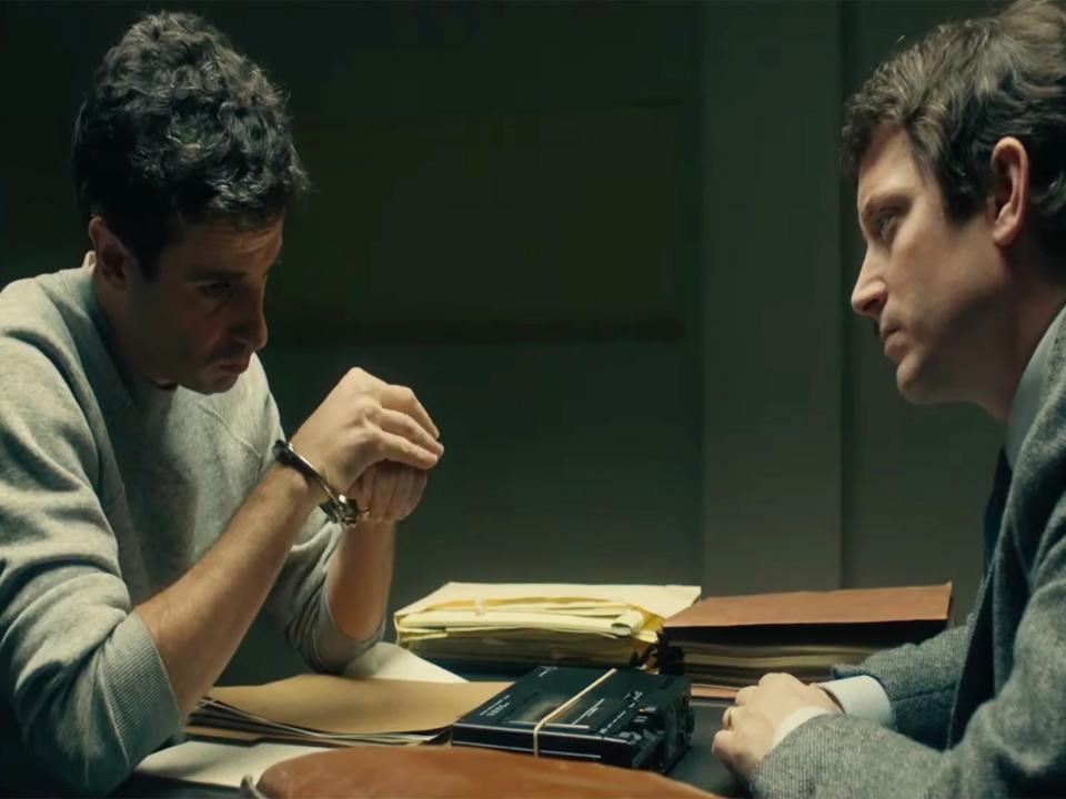 Luke Kirby as Ted Bundy with Elijah Wood in ‘No Man of God' (RLJE Films)