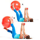 <div class="caption-credit"> Photo by: Health.com</div><div class="caption-title">Ab leg twist</div><i>core, hamstrings, shoulders</i> <br> <br> Lie faceup with stability ball between ankles; hold ends of a 5- to 8-lb dumbbell and position on your chest. Lift legs to 45 degrees; extend arms to ceiling. <br> <br> Rotate legs to the right. Keep arms up and return legs to start; repeat on other side for 1 rep. Do 10. <br> <br> More from Health.com: <br> <a rel="nofollow noopener" href="http://www.health.com/health/gallery/0,,20395219,00.html" target="_blank" data-ylk="slk:20 Ways to Torch 200 Calories;elm:context_link;itc:0;sec:content-canvas" class="link ">20 Ways to Torch 200 Calories</a> <br> <a rel="nofollow noopener" href="http://www.health.com/health/gallery/0,,20448745,00.html" target="_blank" data-ylk="slk:Fastest Fat Burners Ever!;elm:context_link;itc:0;sec:content-canvas" class="link ">Fastest Fat Burners Ever!</a> <br> <a rel="nofollow noopener" href="http://www.health.com/health/gallery/0,,20464867,00.html" target="_blank" data-ylk="slk:10 Best Workouts for Your Sex Life;elm:context_link;itc:0;sec:content-canvas" class="link ">10 Best Workouts for Your Sex Life</a> <br> <a rel="nofollow noopener" href="http://www.health.com/health/gallery/0,,20306911,00.html" target="_blank" data-ylk="slk:The Best New Ways to Boost Your Metabolism;elm:context_link;itc:0;sec:content-canvas" class="link ">The Best New Ways to Boost Your Metabolism</a> <br> <a rel="nofollow noopener" href="http://www.health.com/health/gallery/0,,20531849,00.html" target="_blank" data-ylk="slk:10 Fun Ways to Get Fit Without a Gym;elm:context_link;itc:0;sec:content-canvas" class="link ">10 Fun Ways to Get Fit Without a Gym</a>