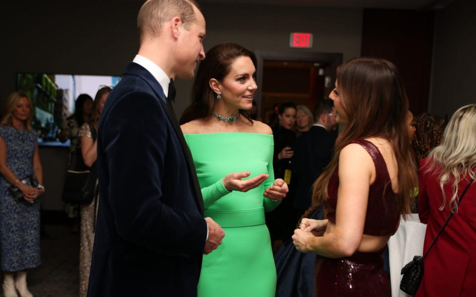 The Prince and Princess of Wales talk to Ellie Goulding at the MGM in Boston - PA Wire