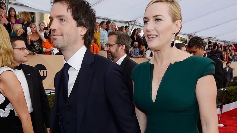 Kate Winslet (R) and Ned Rocknroll attend the 22nd Annual Screen Actors Guild Awards at The Shrine Auditorium on January 30, 2016 in Los Angeles, California
