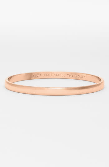 'idiom - stop and smell the roses' bangle