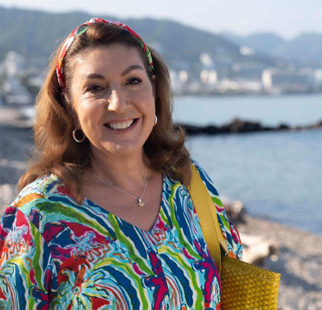 Jane McDonald in bright top