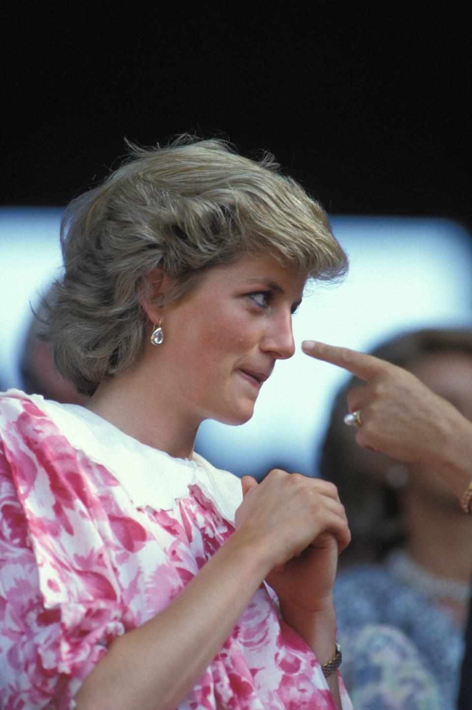 Princess Diana attending Wimbledon Championships in 1987.