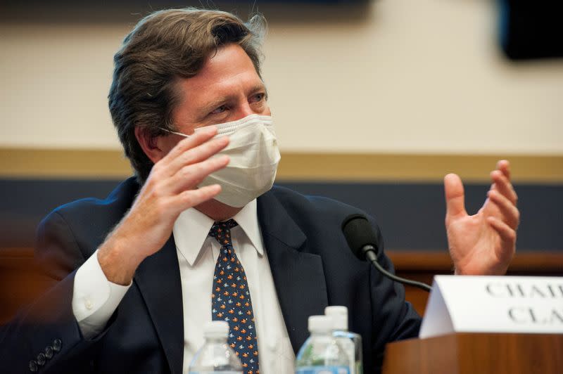 FILE PHOTO: U.S. Securities and Exchange Commission Chairman Jay Clayton, testifies before a House Committee on Financial Services hearing in Washington