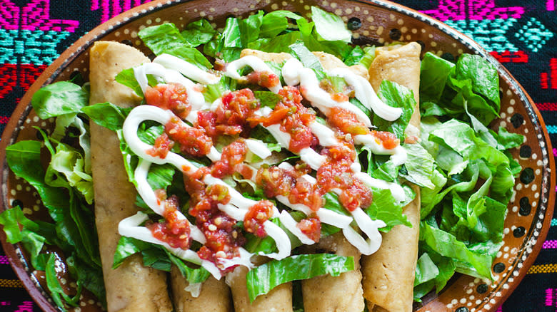 taquitos with toppings