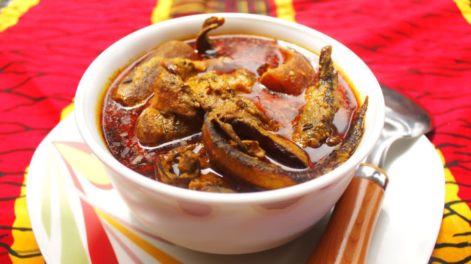 Banga is so popular in Nigeria that shops sell ready-mixed packets of spice. - Shutterstock