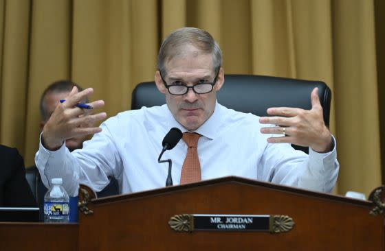 Chairman of the House Committee on the Judiciary Jim Jordan is seen during a hearing with Attorney General Merrick Garland at the Rayburn House Office Building on Wednesday September 20, 2023, in Washington, D.C. (Photo by Matt McClain/The Washington Post/Getty Images)