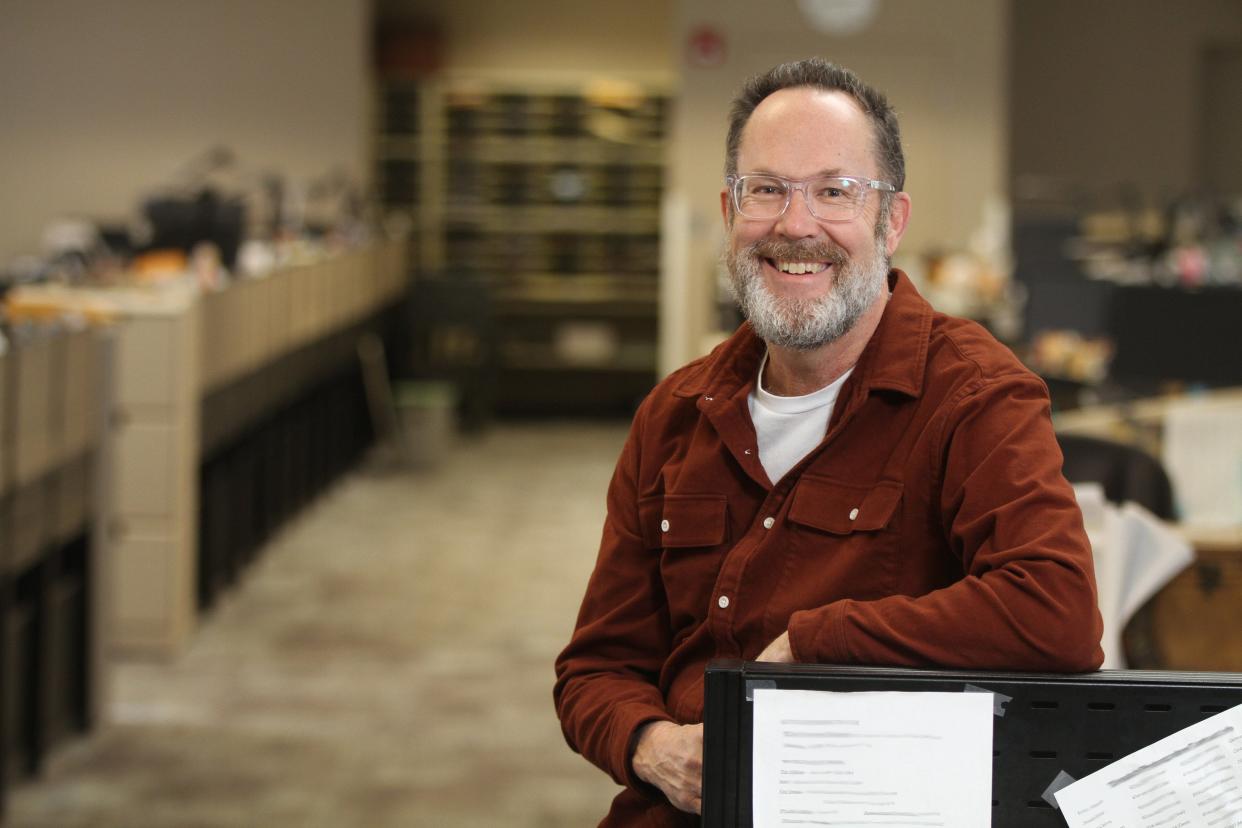 Columbus Dispatch sports columnist Rob Oller photographed Thursday, Feb. 11, 2021.