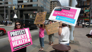 Planned Parenthood supporters in Columbus, Ohio