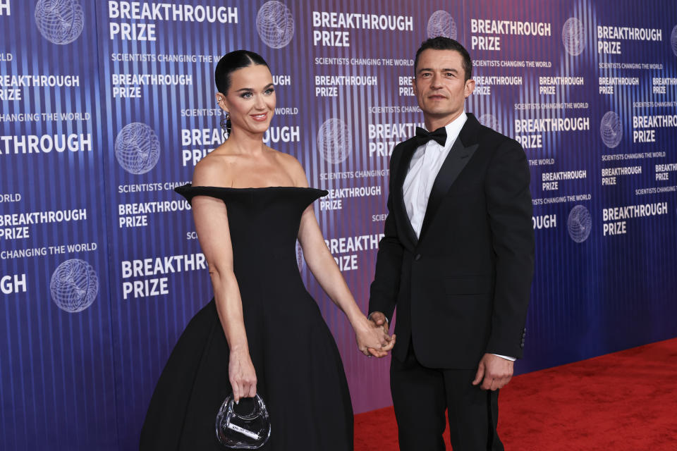 Katy Perry and Orlando Bloom at the tenth Breakthrough Prize ceremony held at the Academy Museum of Motion Pictures on April 13, 2024 in Los Angeles, California. (Photo by Anna Webber/Variety via Getty Images)