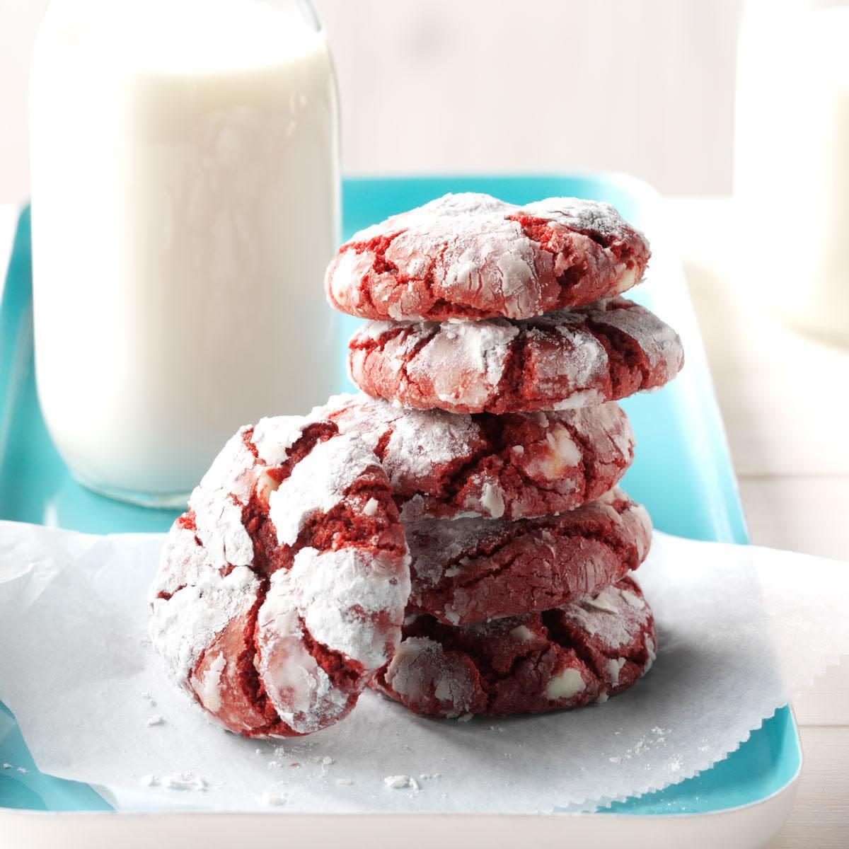 Red Velvet Crinkle Cookies