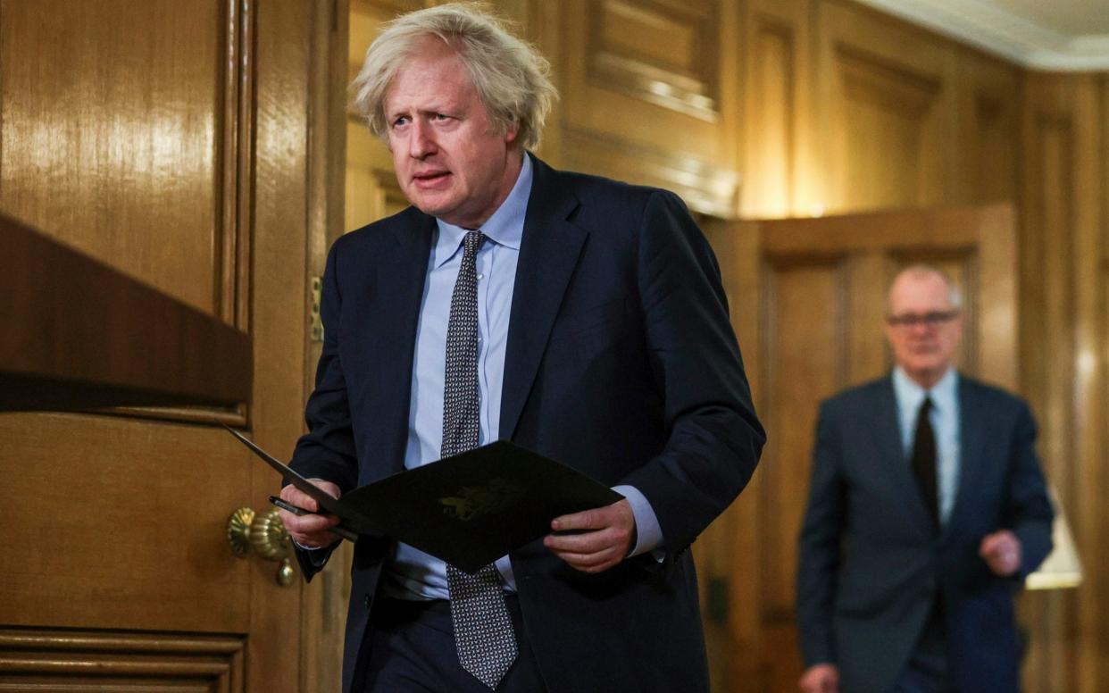 Prime Minister Boris Johnson and Chief Scientific Adviser Patrick Vallance  - Hannah McKay/Pool via AP