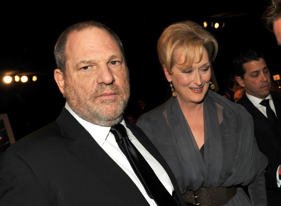 Harvey Weinstein and Meryl Streep attend the 18th Annual Screen Actors Guild awards in 2012. (Photo: Getty Images)