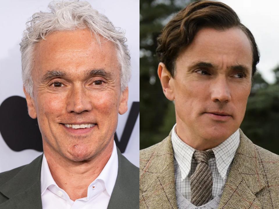 Ben Miles in June 2023 and as Peter Townsend in "The Crown."