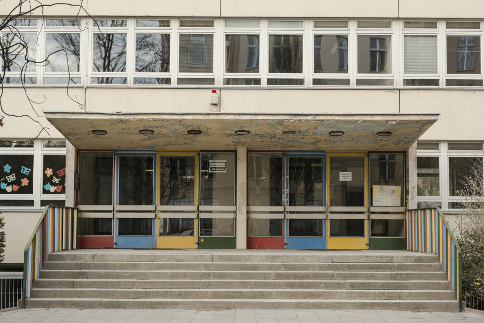 The entrance to a school