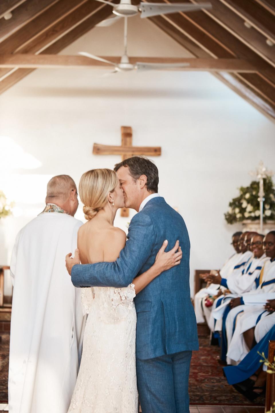 Our first kiss as husband and wife!