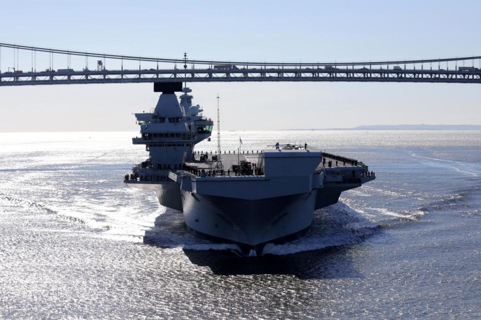 Defence Secretary Gavin Williamson is expected to visit HMS Queen Elizabeth on Saturday (Getty Images)
