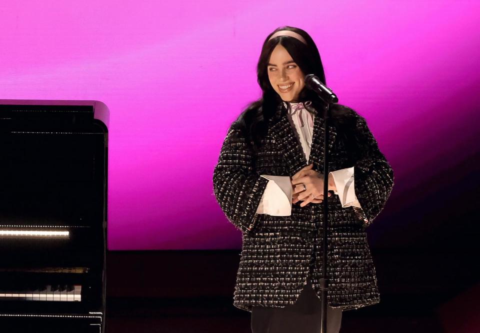 PHOTO: Billie Eilish performs onstage during the 96th Annual Academy Awards at Dolby Theatre, March 10, 2024, in Hollywood, Calif. (Kevin Winter/Getty Images)