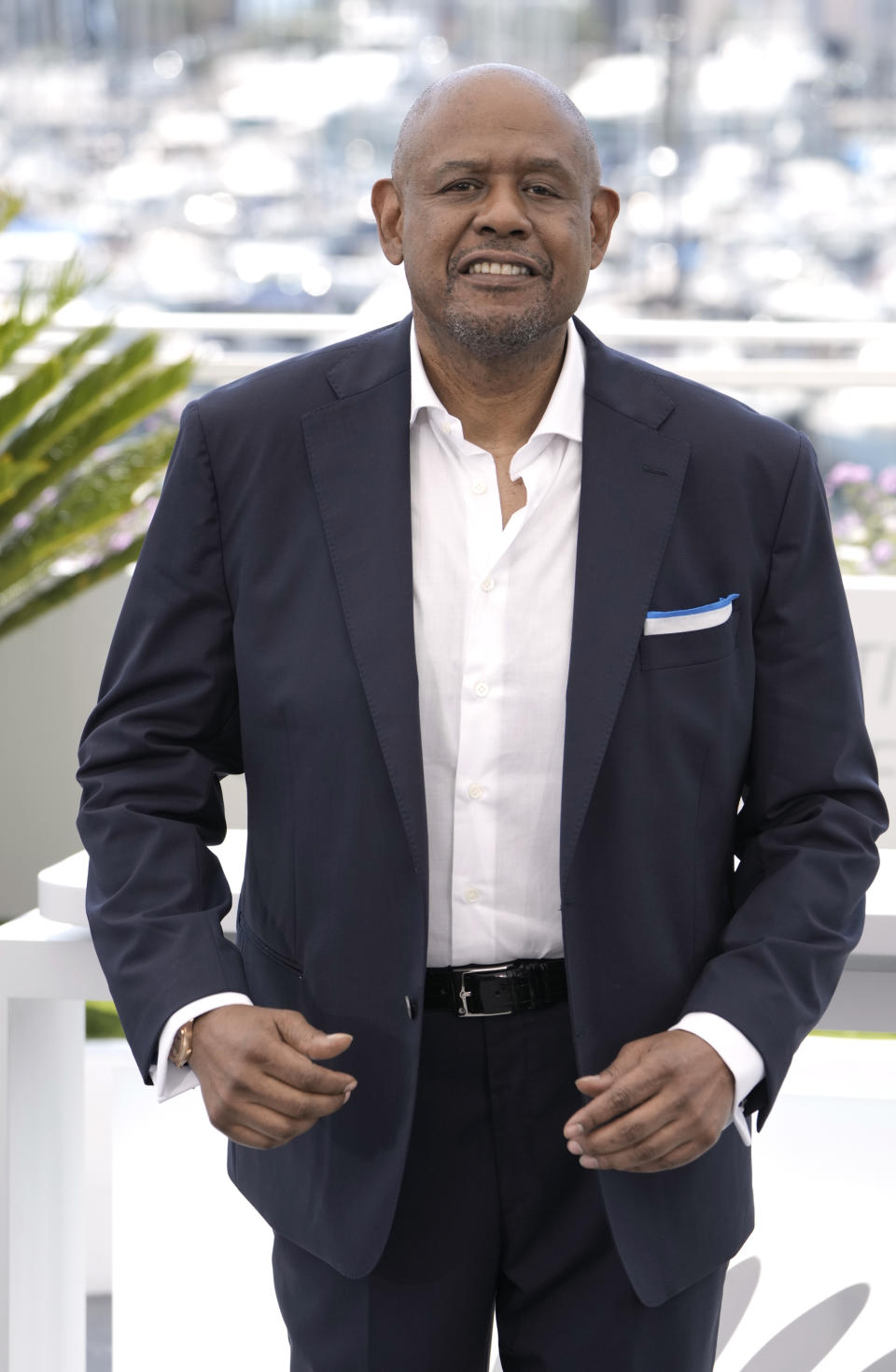 Forest Whitaker poses for photographers at the photo call honoring him with a Palme d'Or at the 75th international film festival, Cannes, southern France, Tuesday, May 17, 2022. (Photo by Joel C Ryan/Invision/AP)