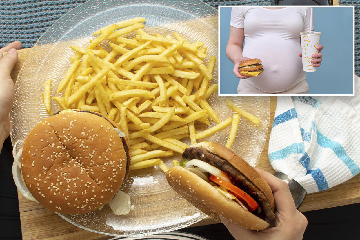 New research shows that unborn children are at risk from chemicals associated with fast foods.