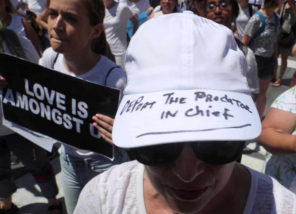 <p>Hundreds of women march as part of a rally calling for “an end to family detention” and in opposition to the immigration policies of the Trump administration, in Washington, D.C., June 28, 2018. (Photo: Jonathan Ernst/Reuters) </p>