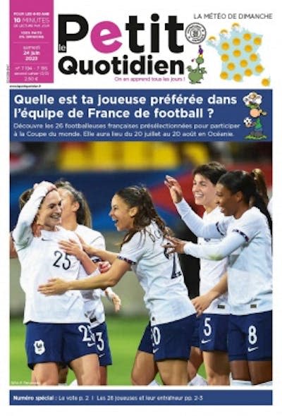 Le 24 juin 2023, peu avant le début de la Coupe du Monde, le Petit Quotidien, pour son n°7195, consacre exceptionnellement sa couverture à l’équipe de France féminine de football. <a href="https://www.epresse.fr/kiosque_premium/le-petit-quotidien/2023-06-24" rel="nofollow noopener" target="_blank" data-ylk="slk:Le Petit Quotidien;elm:context_link;itc:0;sec:content-canvas" class="link ">Le Petit Quotidien</a>